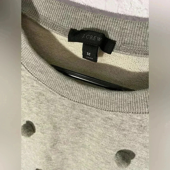 J. Crew Women’s Medium Gray Pom Pom Crewneck - Picture 3 of 6